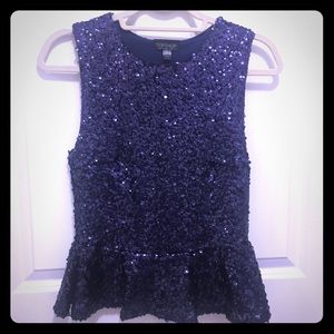 Peplum Topshop Sequined Top